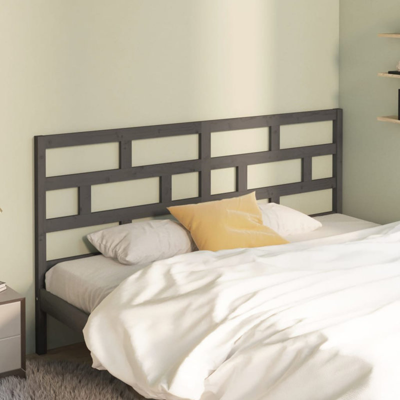 Macintyre Solid Wood Headboard, Grey, 100cm H x 206cm W x 4cm D