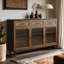 Buffet rétro en bois élégant avec porte en verre