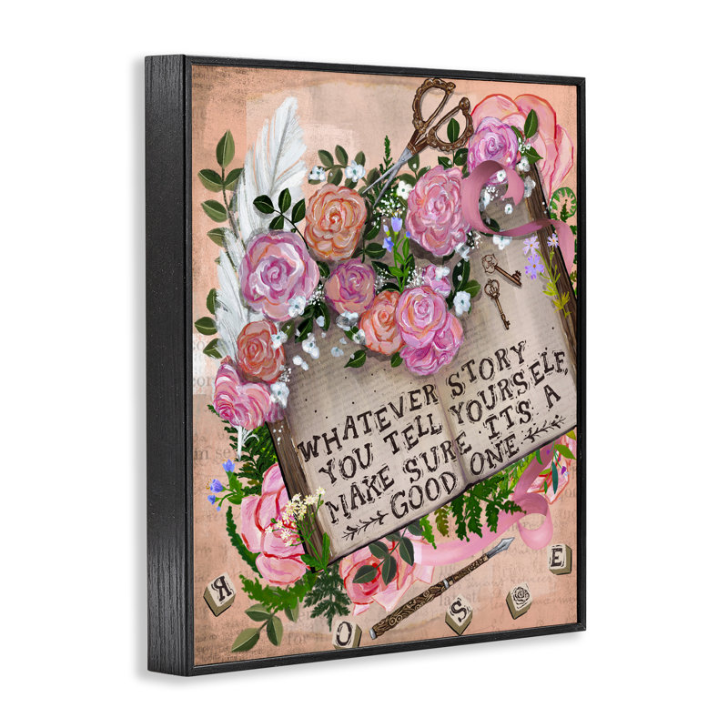 «Tell Yourself A Good Story», giclée encadrée, design par Glad You Here Co., H 30 po x l 24 po, Giclée encadrée noir minuit