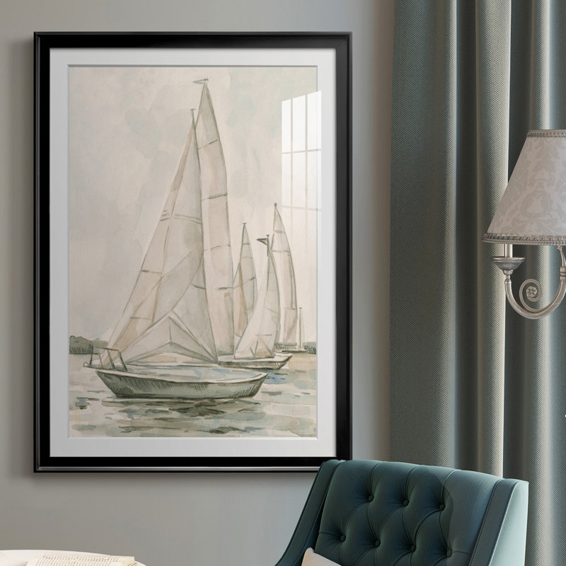 «Sail Scribble II», reproduction encadrée de qualité supérieure - prête à être accrochée, H 42,5 po x l 30,5 po x P 1 po