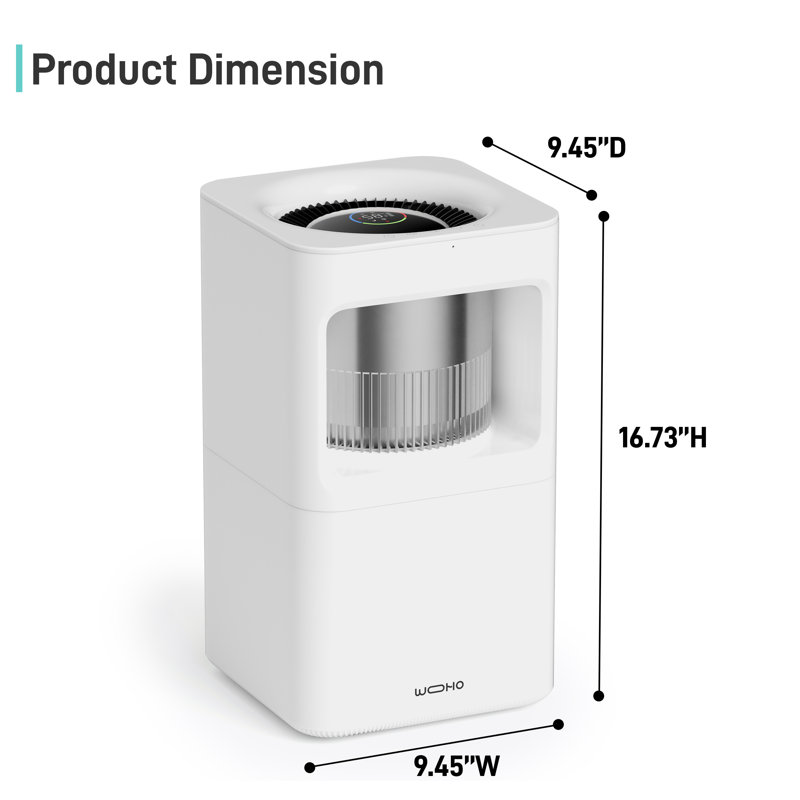 2.1 Gal. Mistless 6-Speed Humidifier For 430 Sq. Ft.with Aromatherapy, 360° Mist Rotation Washable Filters, Sleep Mode & Timer