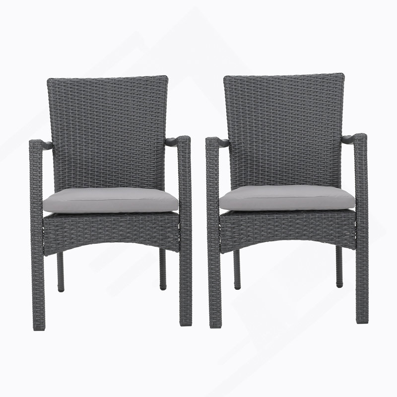 Chaise de salle à manger - Solution de siège d'extérieur exquise avec finition en osier et coussins amovibles pour un confort ultime