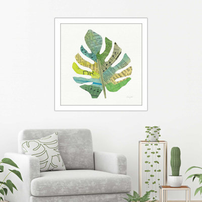 « tropical fun palms ii », reproduction de peinture à l’aquarelle encadrée