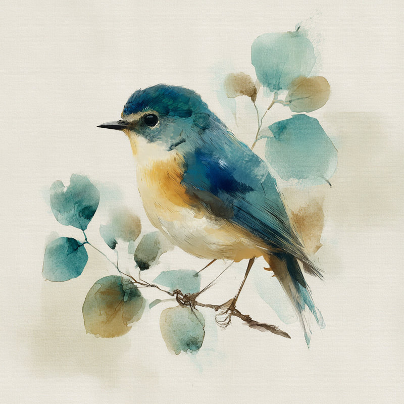 «Gentle Perch», reproduction d'art aquarelle d'oiseau