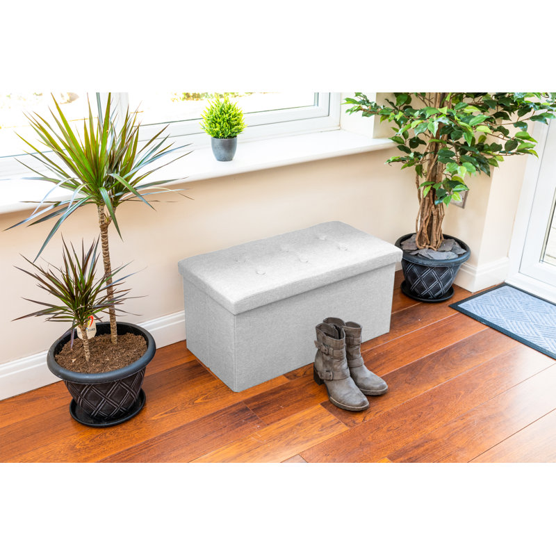 76cm Wide Standard Ottoman, Polyester, Light Grey