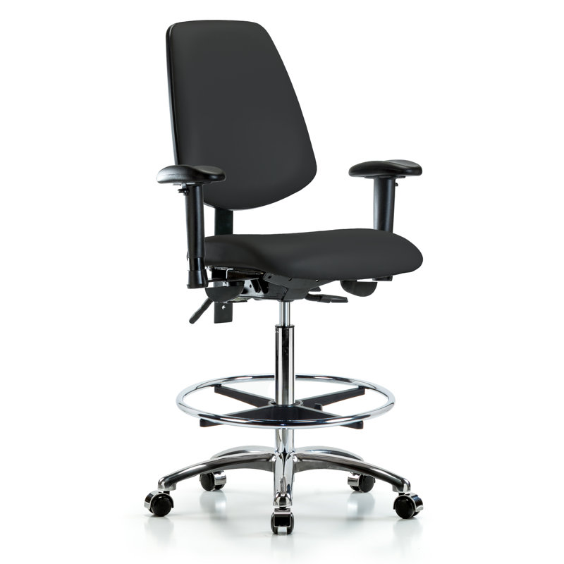 Chaise de dessin Alberts, Noir, Roulettes, Inclus