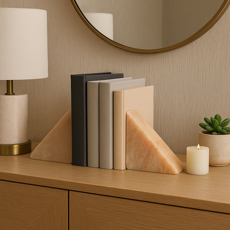 Serre-livres triangulaires en onyx Aldarondo