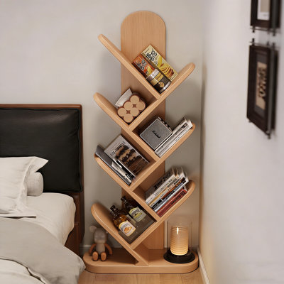 1pc, Tree-shaped Bookshelf, Floor-standing Storage Rack, Living Room, Corner Against The Wall, Small Bookshelf At The Corner, Narrow Bookcase