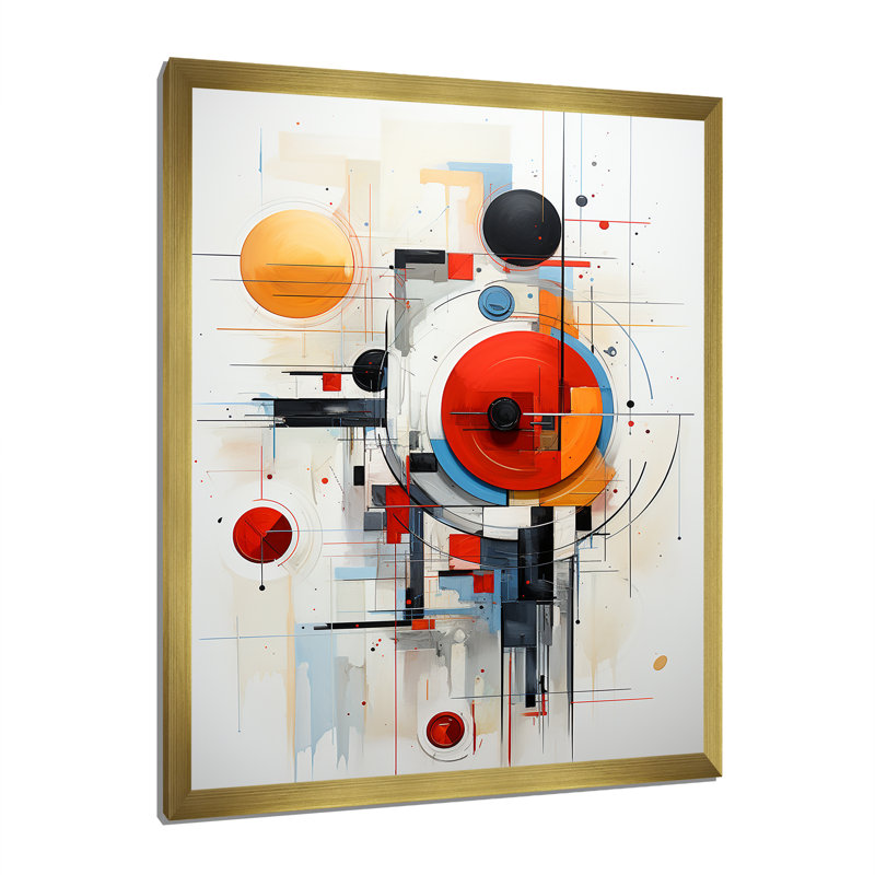 Impression abstraite sur toile Rossan, Encadrement doré, H 32 po x l 16 po x P 1 po