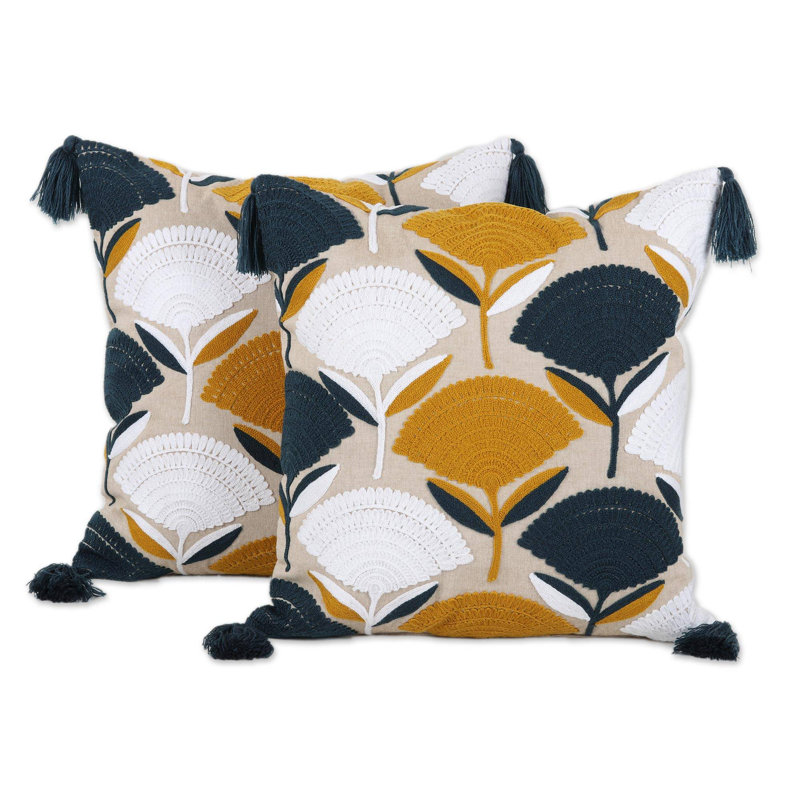  Housse de coussin en coton Chic Bouquets