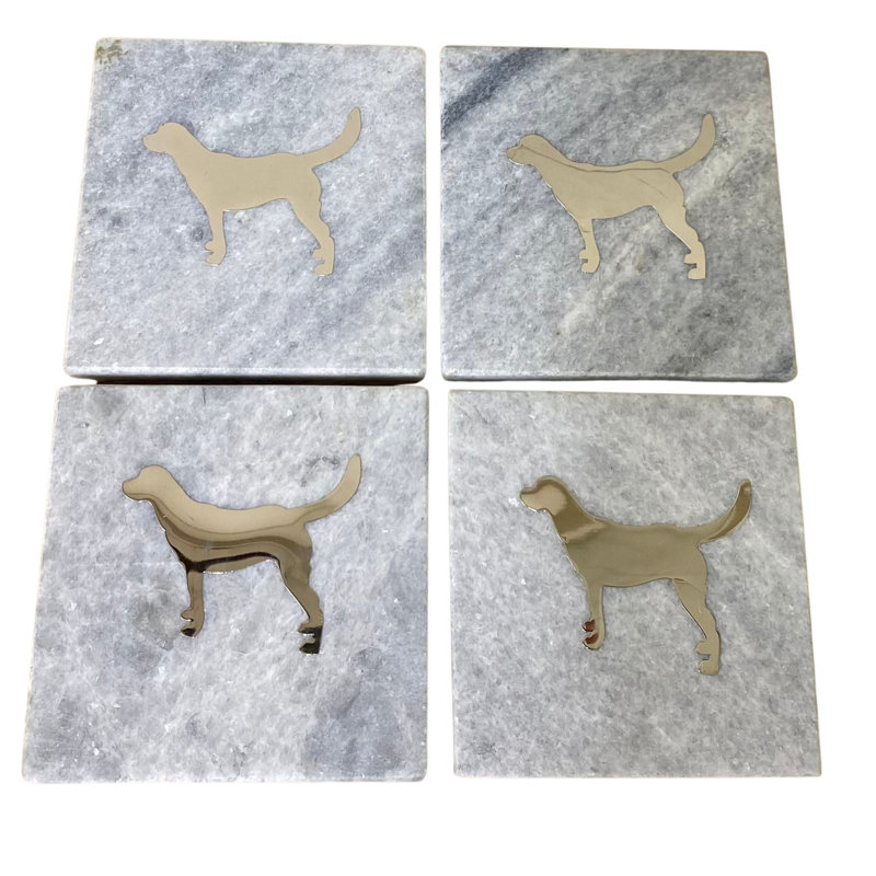 Marble Square 4 Piece Coaster Set