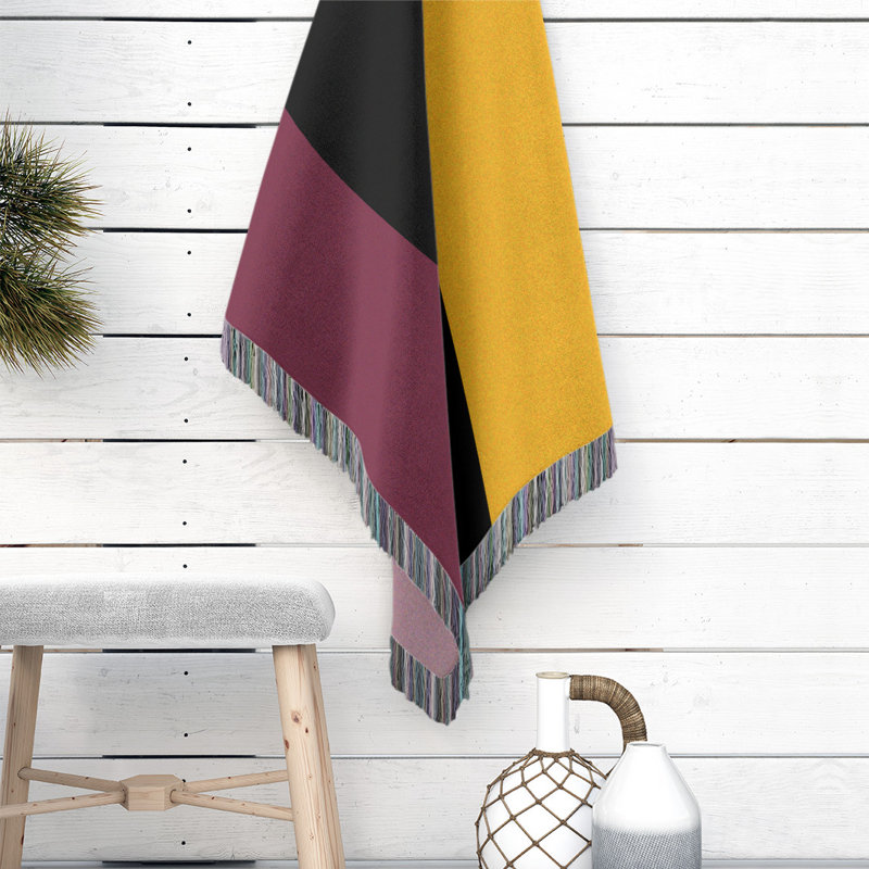 Couverture en coton Charlotte, Basketball Cleveland, L 37 po x L 52 po, Vin / noir / or