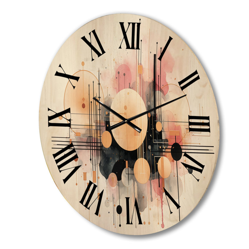 Horloge murale en bois massif Paynesville, Grand