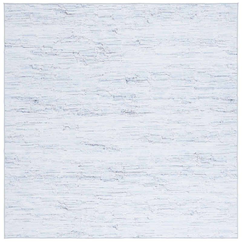 Tapis gris / turquoise Kochyar 914, Carré 6 pi