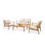 Ensemble de conversation de patio 4 pièces en bois massif avec coussins-321248725