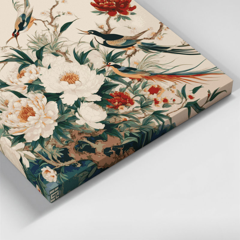 «Botanical Chinoiserie», reproduction d'art sur toile beige, H 11 po x l 14 po