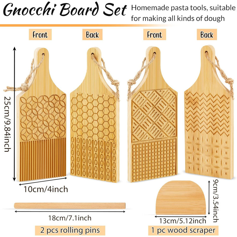 Ensemble d'outils de fabrication de planches à pâtes 6 pièces Gnocchi Board