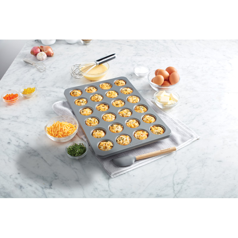 24-Cup Nonstick Aluminized Steel Muffin Pan, Beetroot, Gray