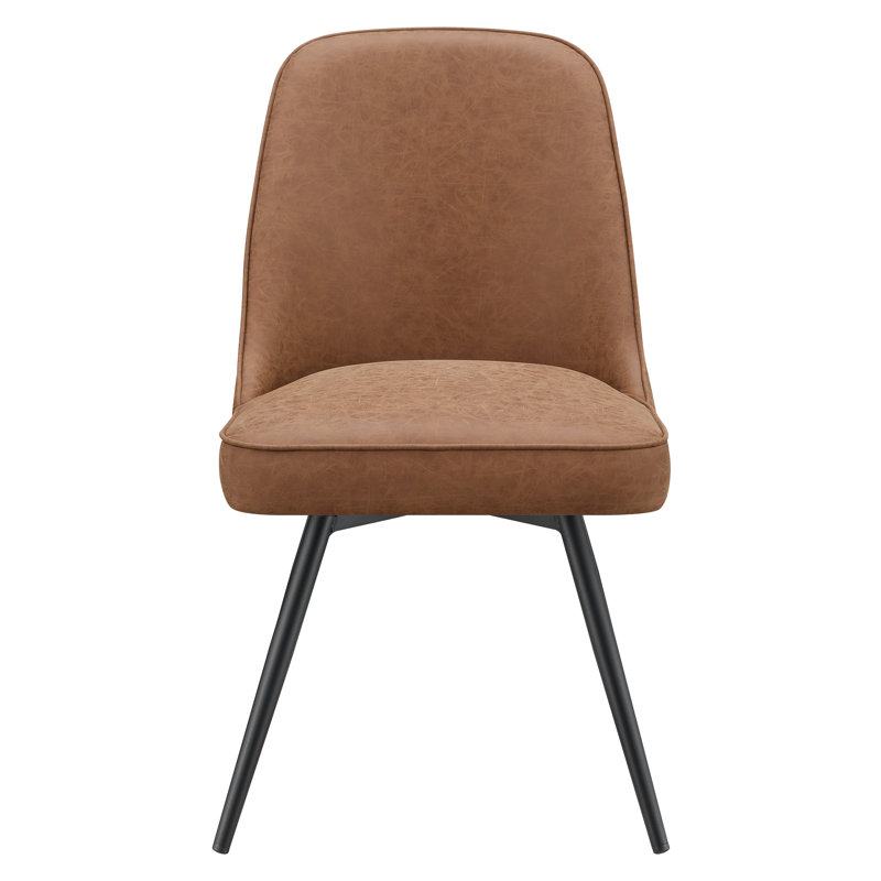20'' H Faux Leather Upholstered Side Chair, Sand