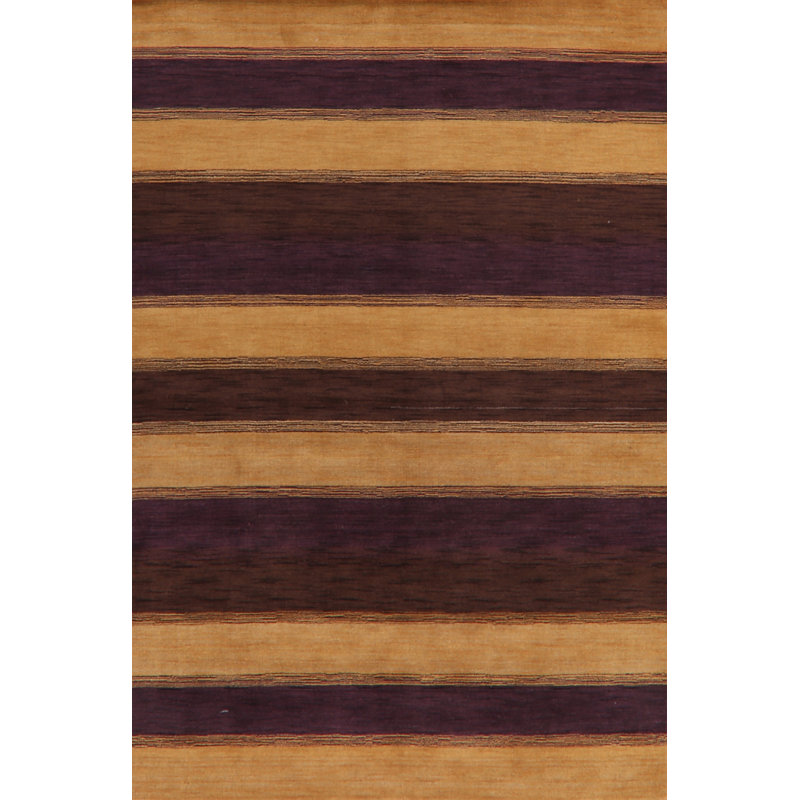 Tapis unique en laine noué à la main nouvel âge de 6 pi 2 po x 9 pi 3 po jaune / brun Nathanson