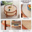 Table d'appoint circulaire en bois massif à double couche