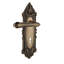 Plaque de passage victorienne (couloir et garde-robe) avec trou de serrure décoratif et levier fleur-42734921-42734920
