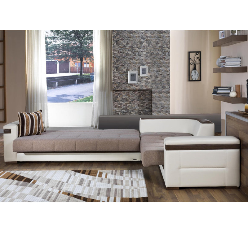 Mosillo Upholstered 124 " Polyester L-Shaped Sectional