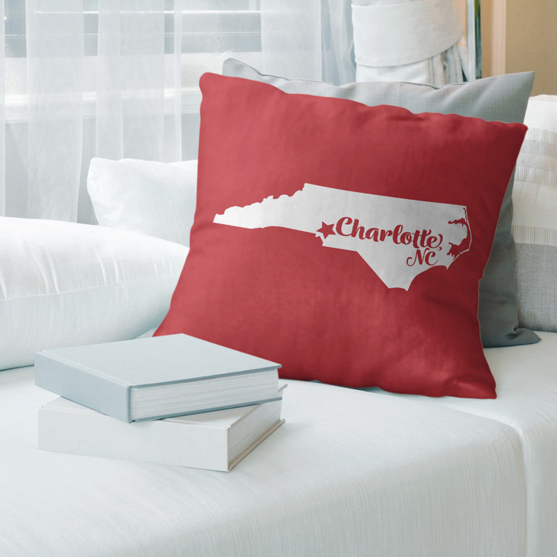 Coussin, Charlotte, 26 po x 26 po, Rouge