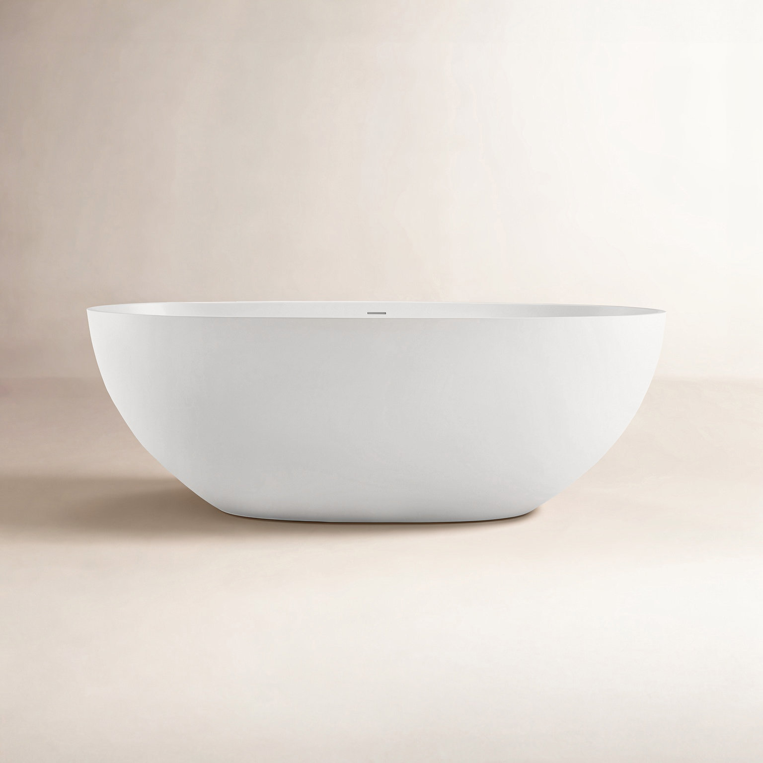 Forma 61" Solid Surface Soaking Bathtub, White