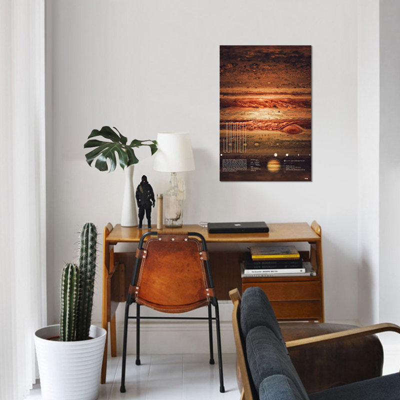 2046 Design «Jupiter» - Impression sur toile tendue, H 26 po x l 18 po x P 1,5 po, Toile tendue, Pas de tapis