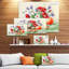 Ensemble coloré de fleurs et de fruits, reproduction d’art sur toile tendue-26194004