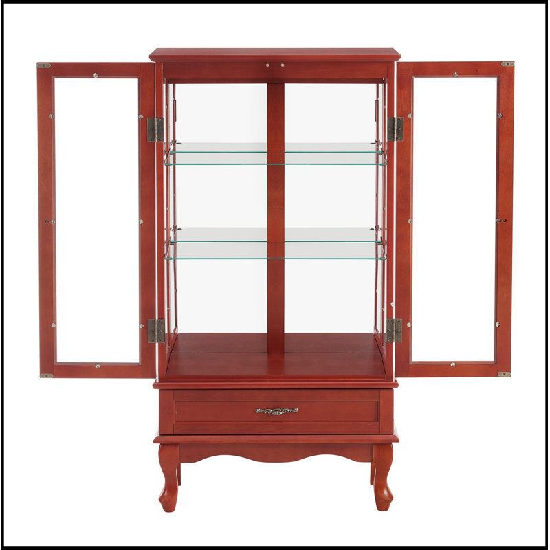 Armoire lumineuse avec tablettes réglables en verre, 2 portes et 1 tiroir