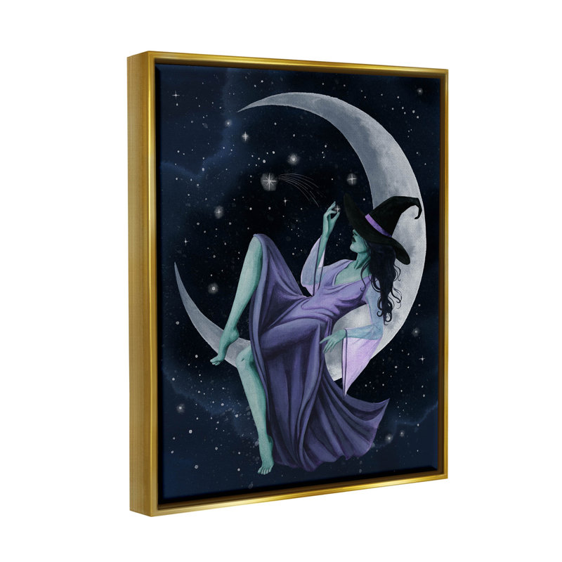 «Witch Relaxing Crescent Moon» par Grace Popp - impression sur bois, H 31 po x l 25 po x P 1,7 po