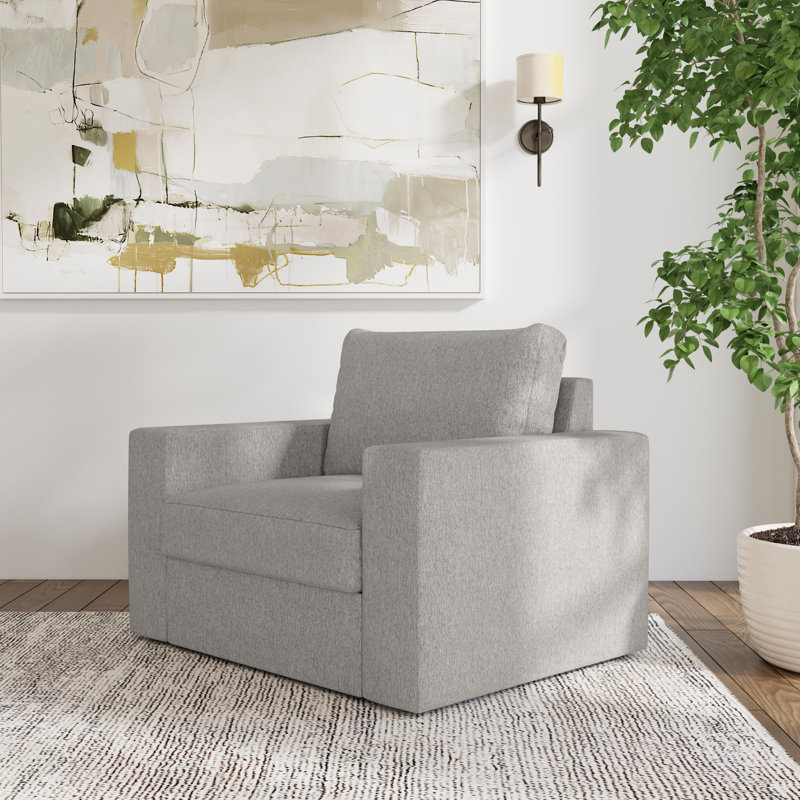 Fauteuil modulaire en polyester à accoudoirs larges de 49 po Flex, Mélange de polyester bleu Flex