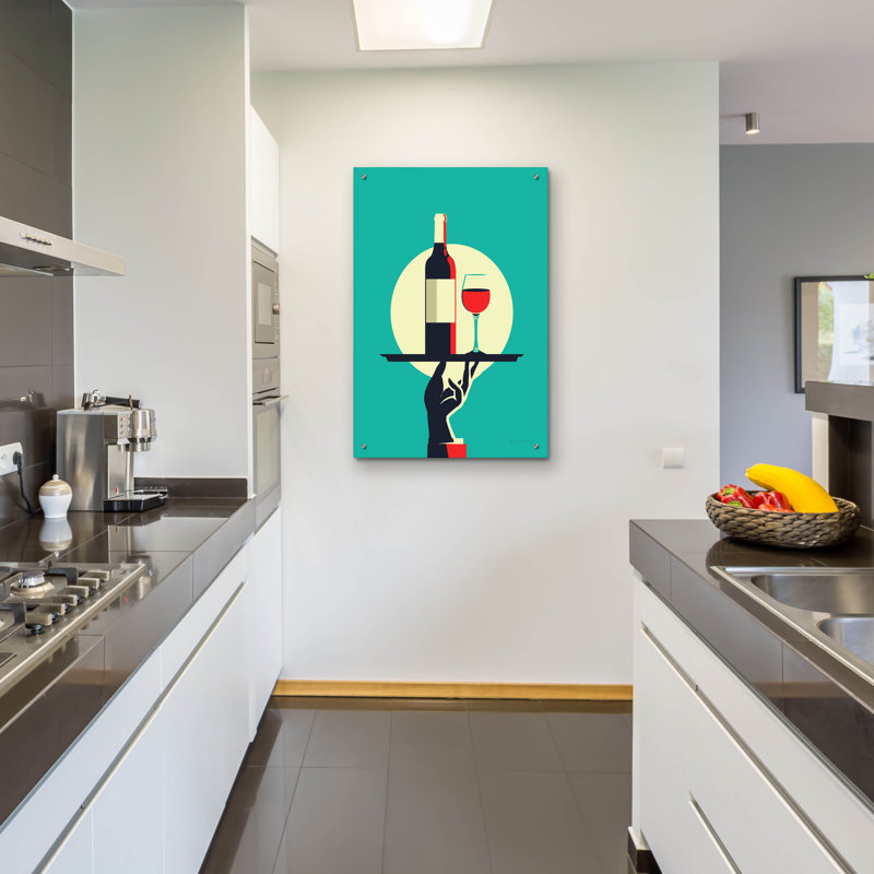 «Red Wine» par Omar Escalante, art mural en verre acrylique, H 36 po x l 24 po x P 0,2 po