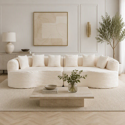 111.5-inch Oversized Modern Bone-Free Cloud Sofa with 6 Pillows