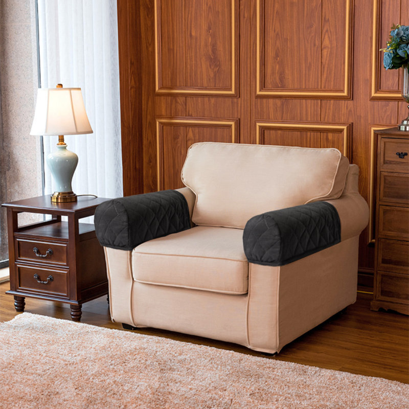 Polyester Box Cushion Armchair Slipcover, Black 100% Polyester