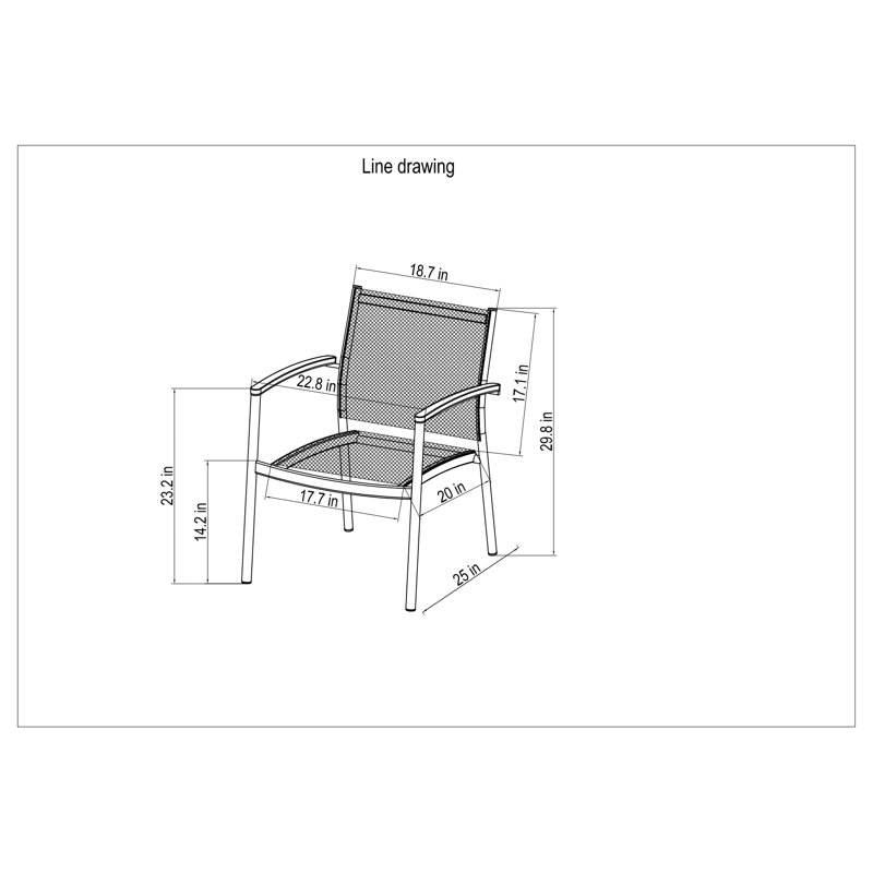 Carver Solid Wood and Metal Sling Patio Chair (Set of 2)