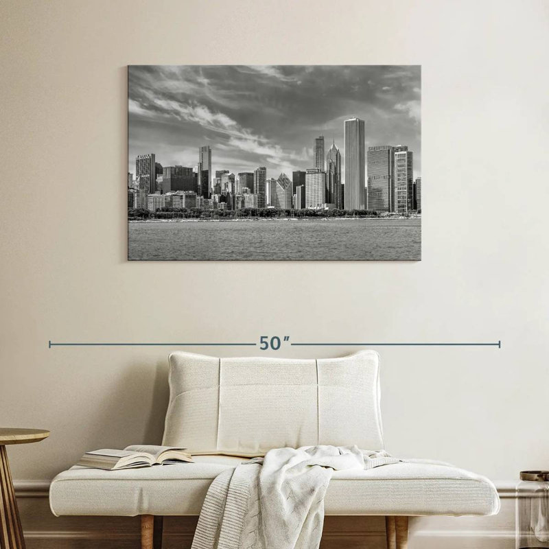 Silhouette de Sirci Chicago, monochrome, H 26 po x l 39 po