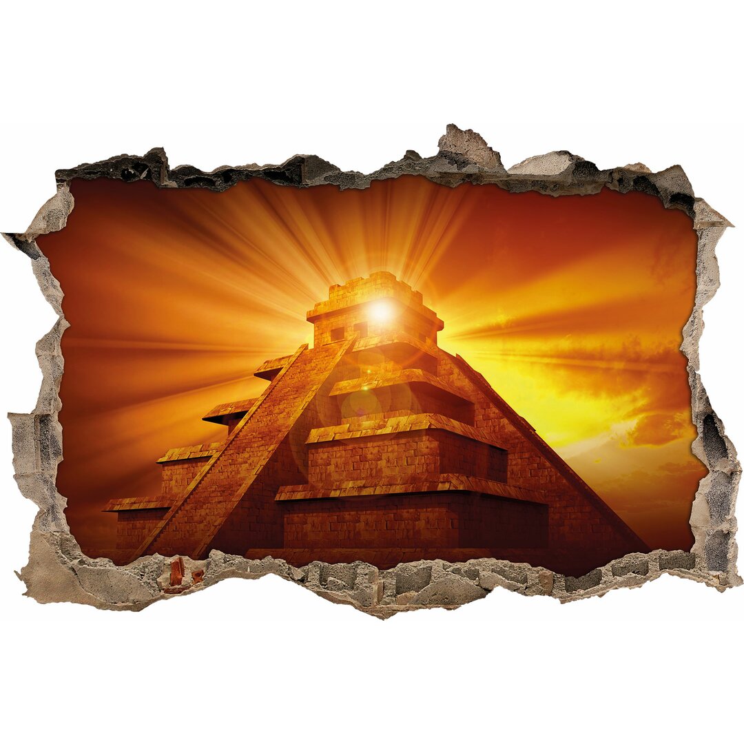 Wandtattoo Maya-Pyramide Gold