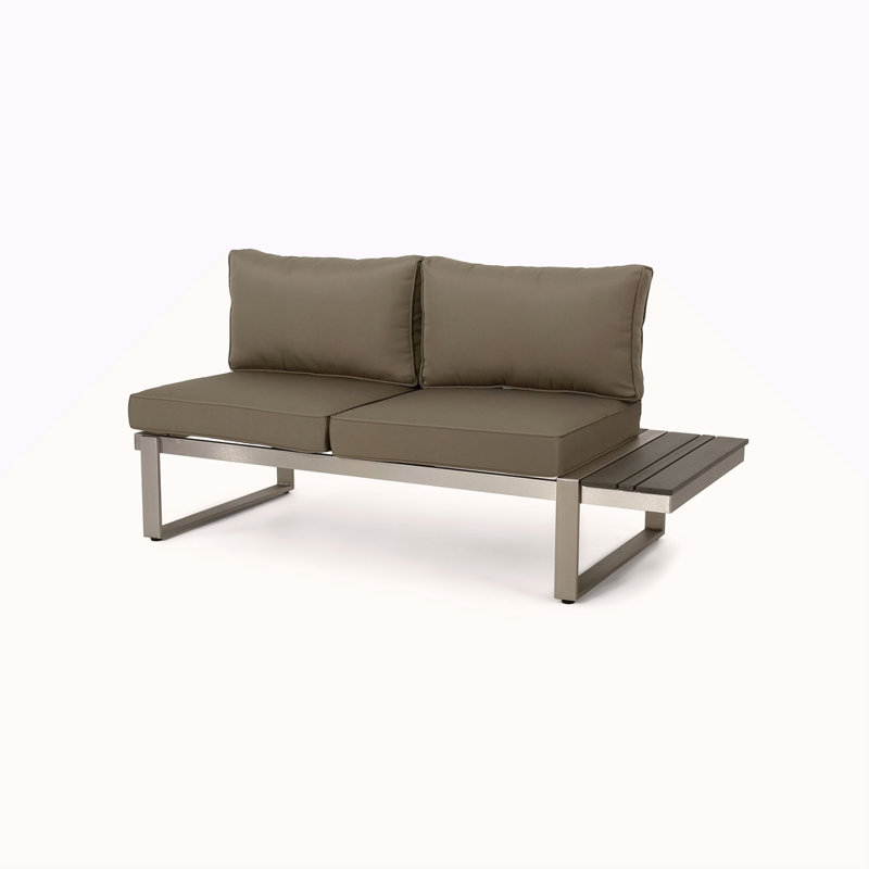 Sterling Left Arm Sofa Seater, Khaki, Right Hand Facing, Silver/Gray