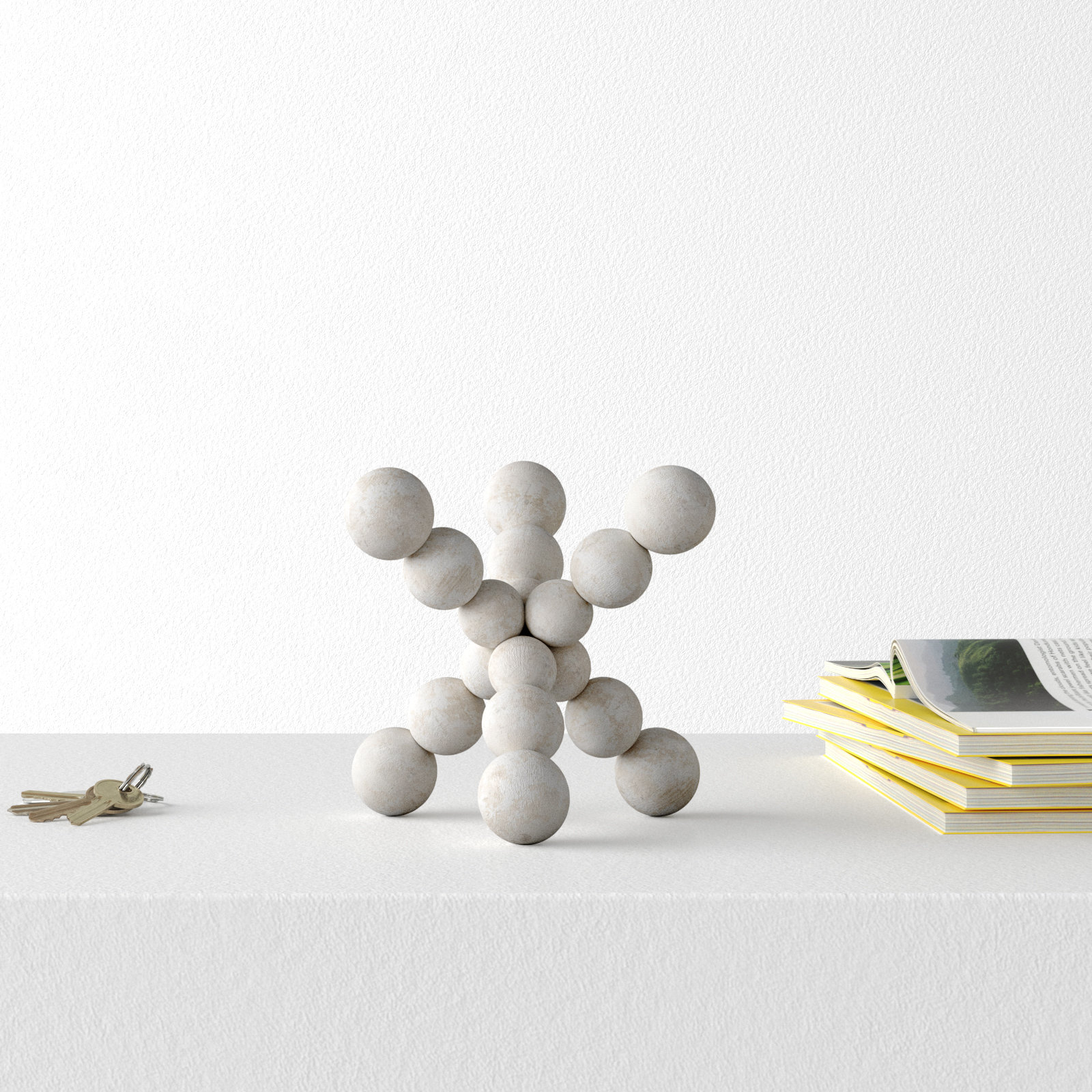 Page Abstract Figurines & Sculptures, 6.7" H x 6.7" W x 6.7" D, White
