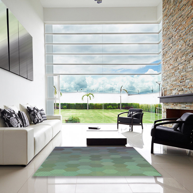 Performance Wool Geometric Indoor Rug, Square 6'