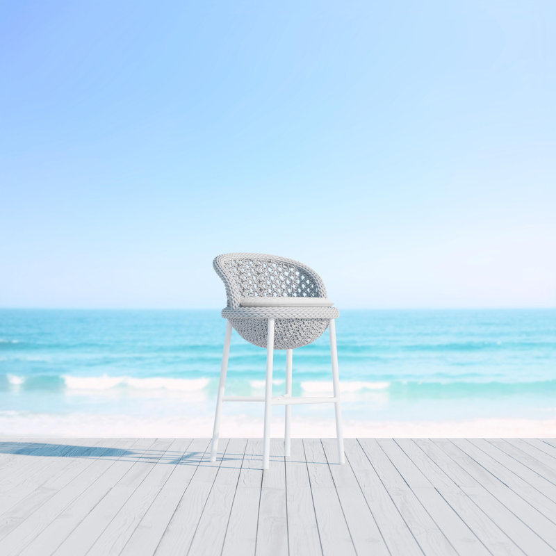 Montauk Patio Bar Stool with Cushion, 32.67" H