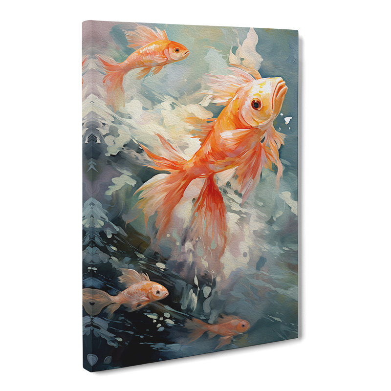 Fish Impressionism Art - Wrapped Canvas, 76cm H x 50cm W x 3cm D