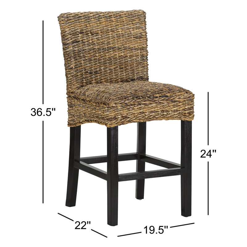 Felipe Counter Stool with Solid Wood Frame, Counter Stool (24" Seat Height)