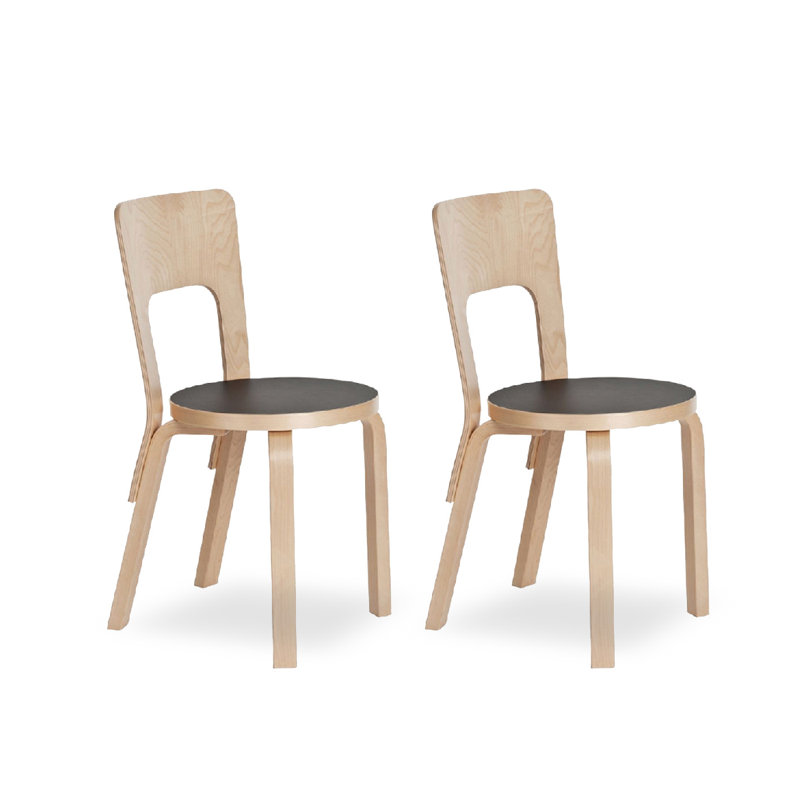 Chaise de salle à manger à dossier en bois massif Nordic Classic