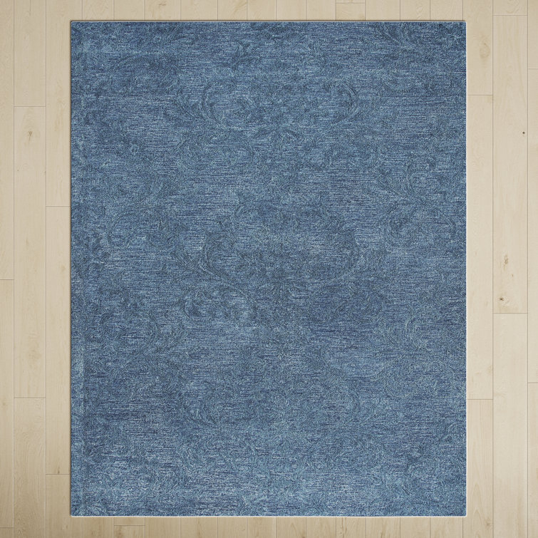 Springview Handmade Tufted Wool Blue Area Rug