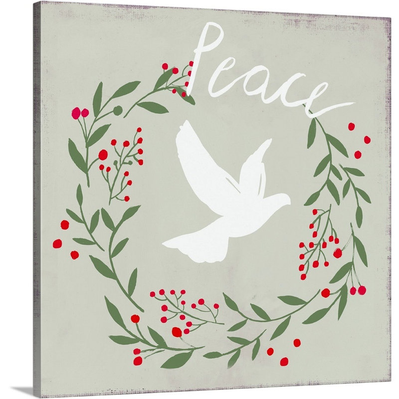 Peace Dove-impression d’art textuel sur toile, Toile tendue, H 30 po x l 30 po x P 1,25 po