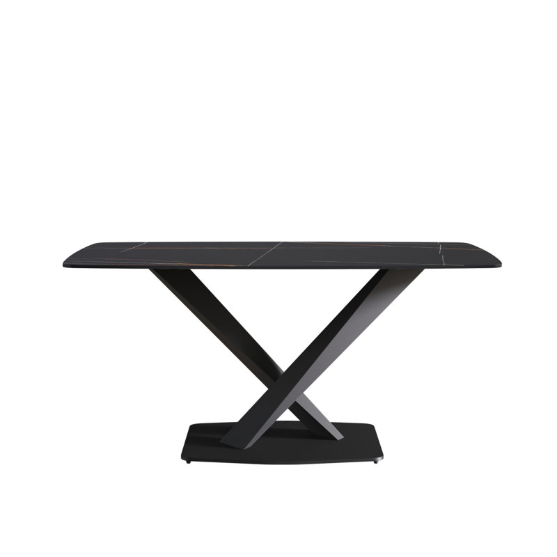 Table de salle à manger Modern, H 29,58 po x L 63,05 po x l 35,48 po, Blanc